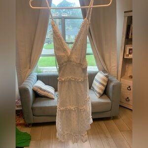 Elegant White Ruffle Dress